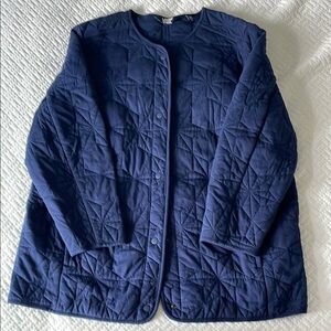 Vintage Lands’ End Quilted Jacket - Navy Blue